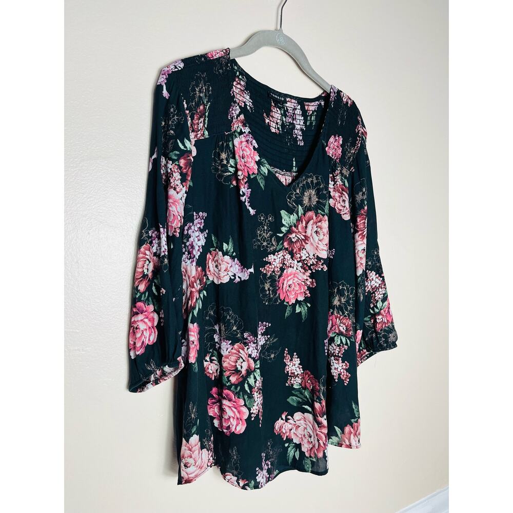 Torrid black floral blouse top plus size 0X